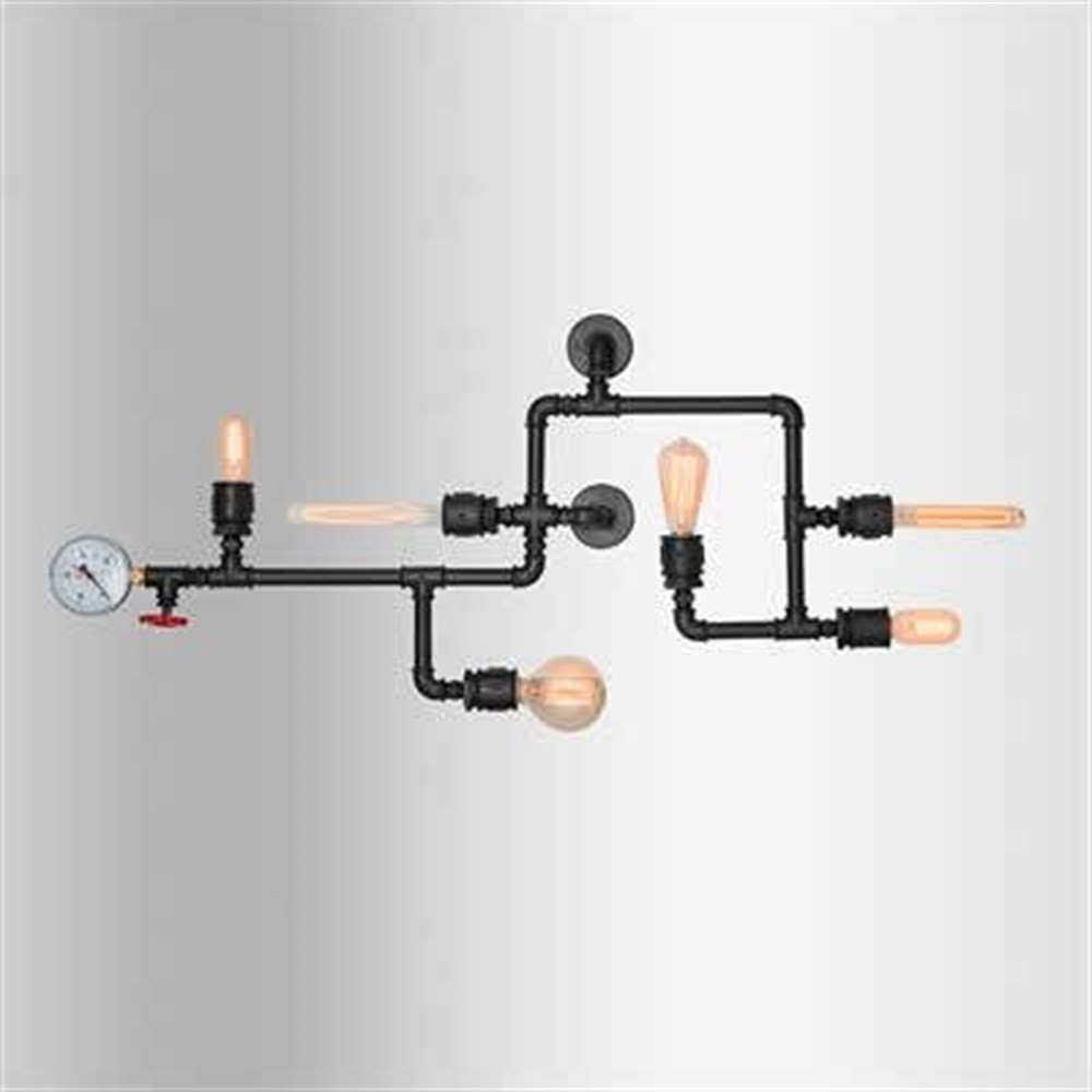 Tena Dekor TD25219 6lı Vanalı Manometreli Aplik Avize Retro Rustik Vintage Tarz