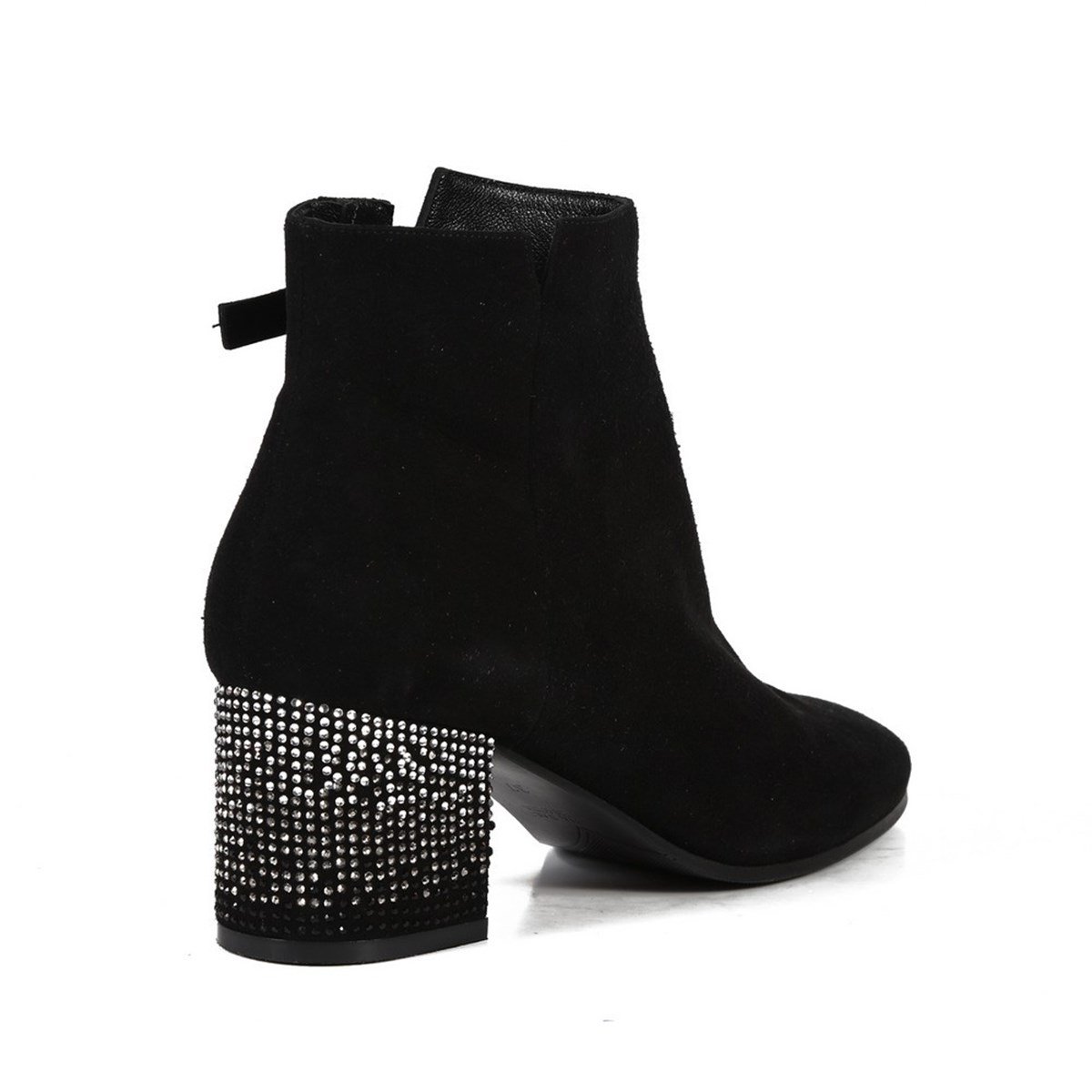 ALMA FUR SİYAH SÜET TAŞLI KADIN Bootie