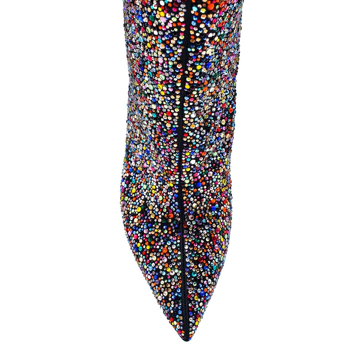 Best Renklı Saten  Kadın Topuklu Bot