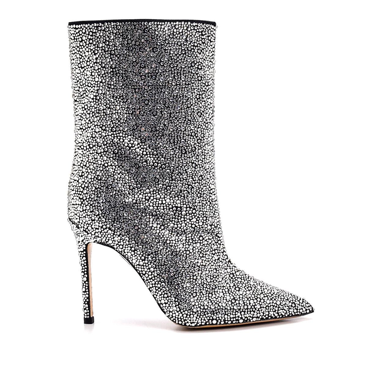 Best Siyah/gümüş   Kadın Topuklu Bot