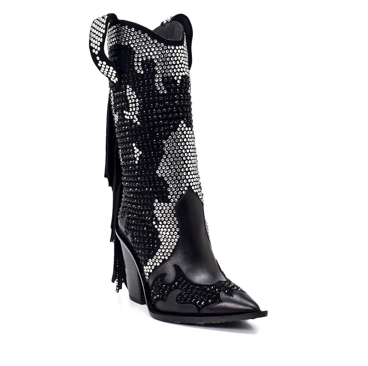 Bulture Siyah Süet  Kadın Topuklu Bot