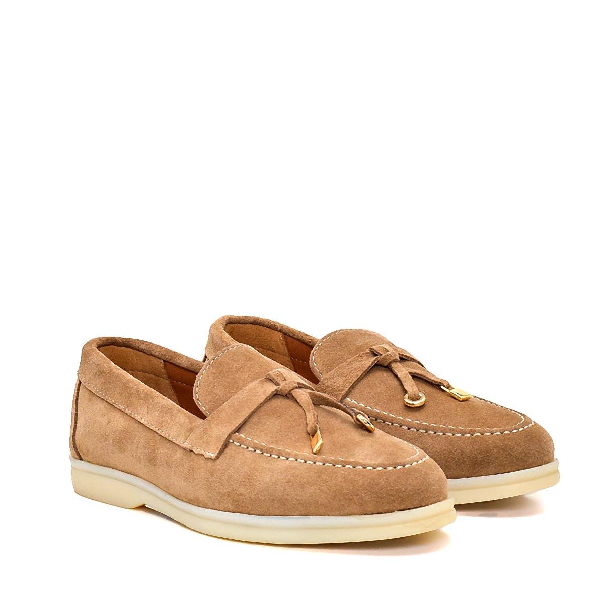 Daphne2 Bej Süet  Kadın Loafer