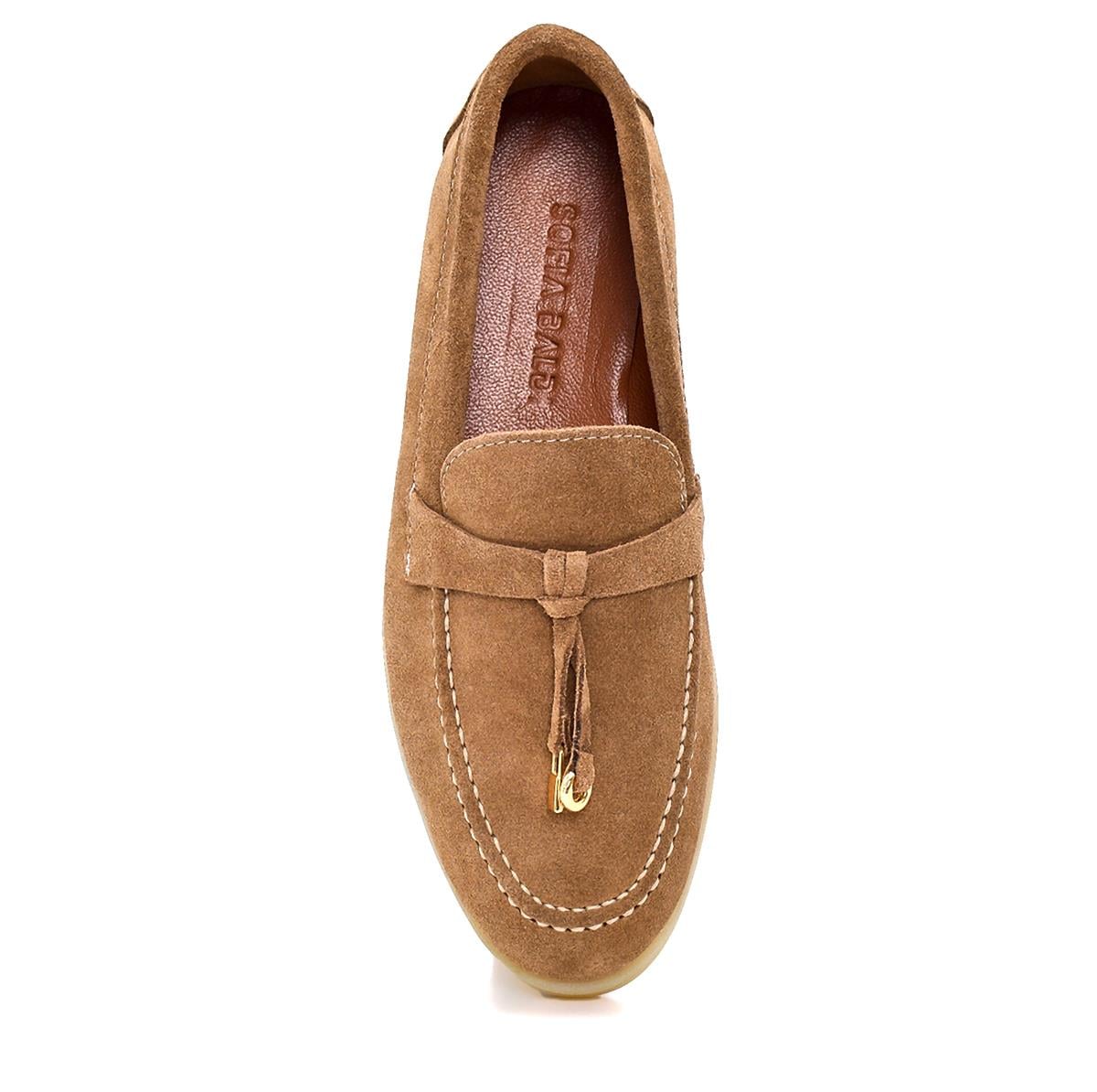 Daphne2 Bej Süet  Kadın Loafer