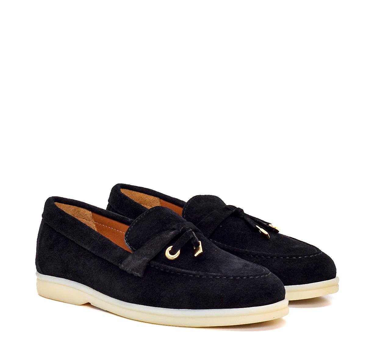 Daphne2 Siyah Süet  Kadın Loafer