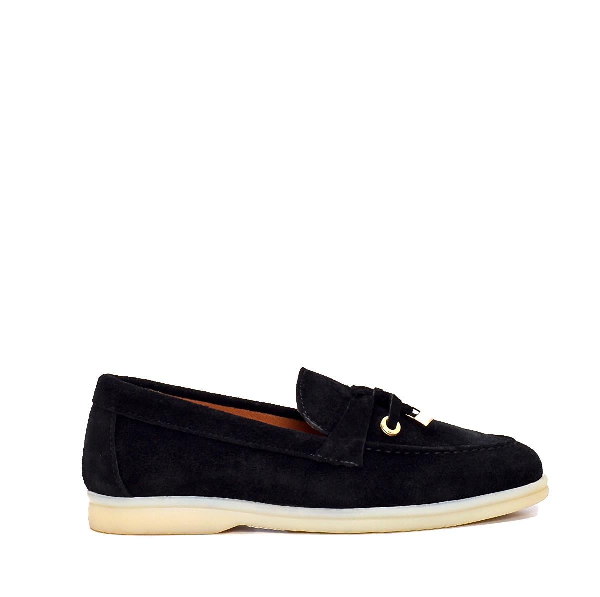 Daphne2 Siyah Süet  Kadın Loafer