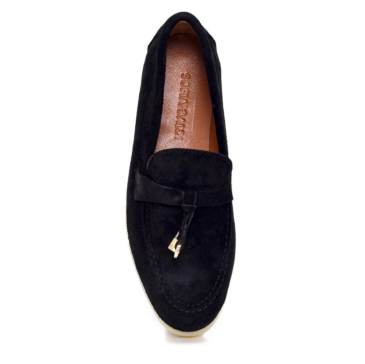 Daphne2 Siyah Süet  Kadın Loafer