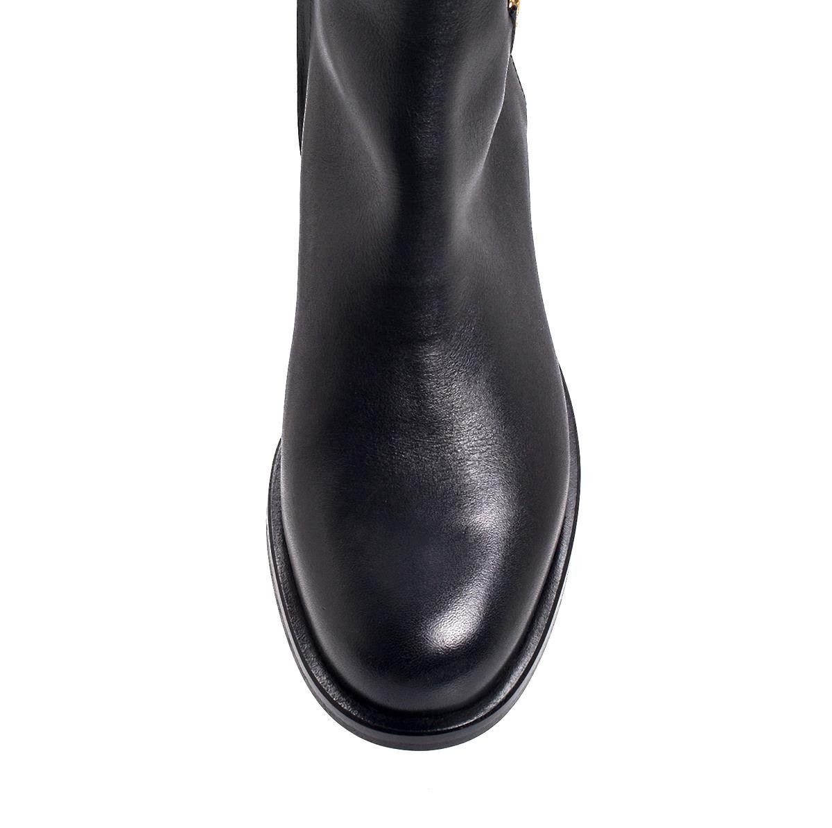 Emayy Siyah Saten  Kadın Topuklu Çizme