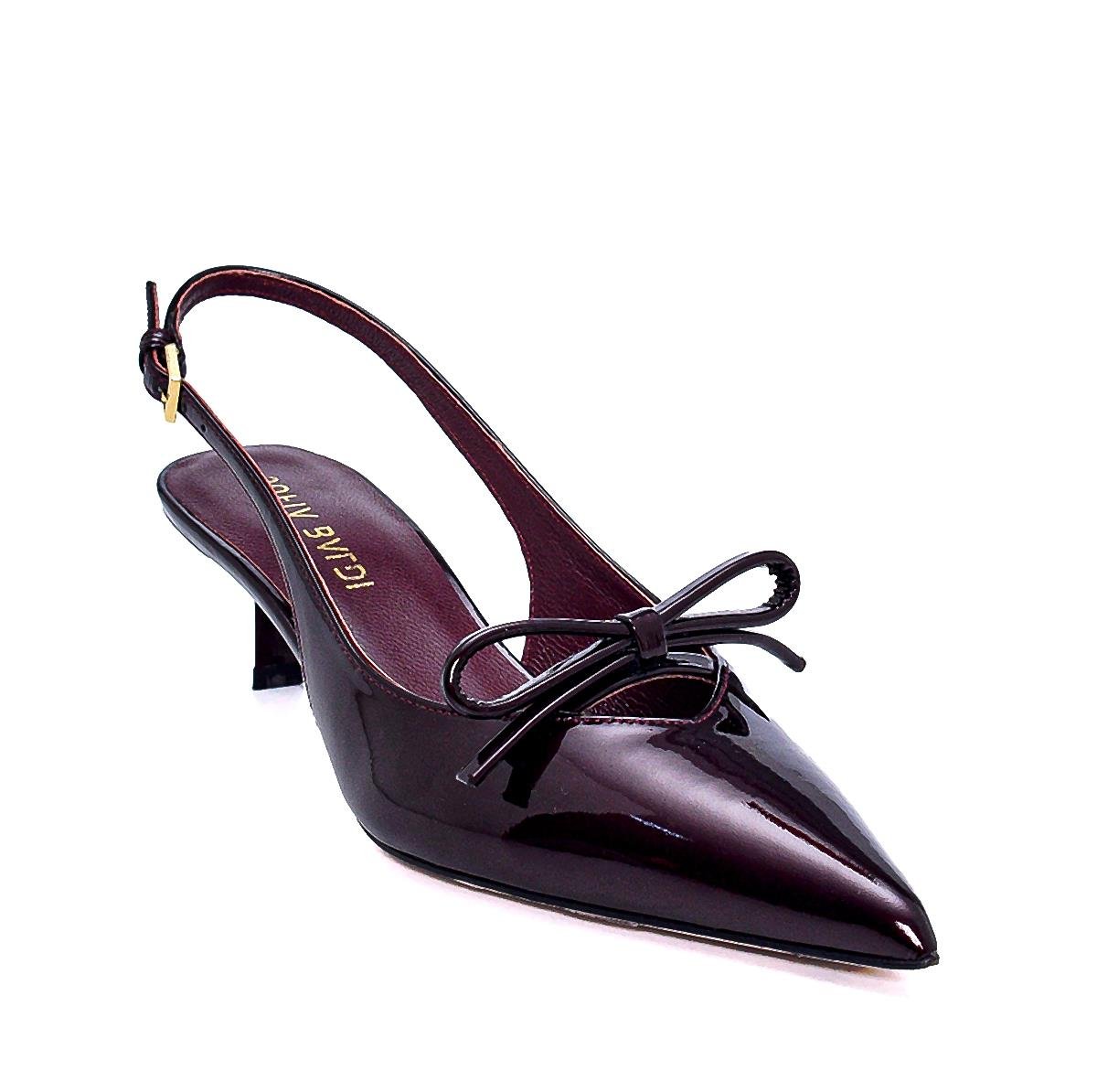 Fecal Bordo Deri  Kadın Stiletto & Abiye