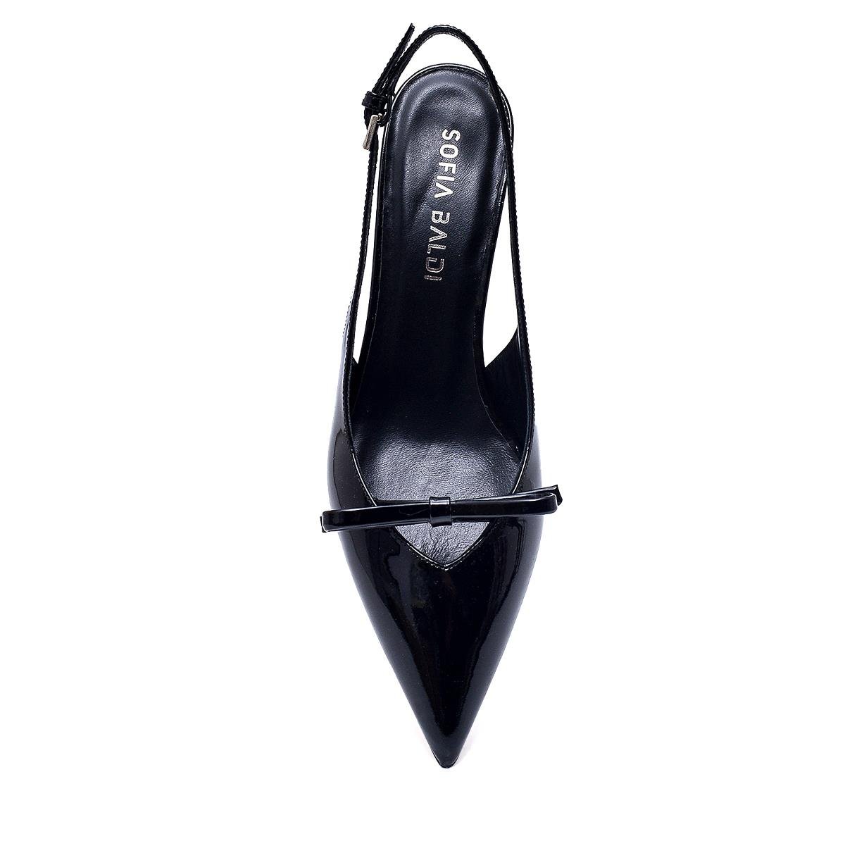 Fecal Siyah Rugan  Kadın Stiletto & Abiye