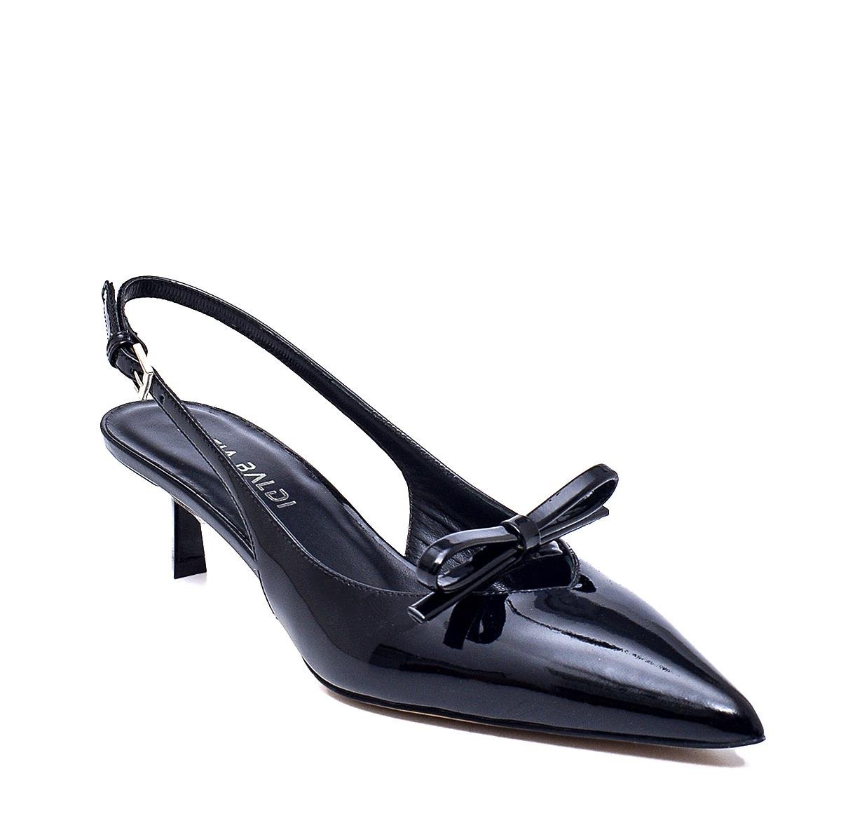 Fecal Siyah Rugan  Kadın Stiletto & Abiye