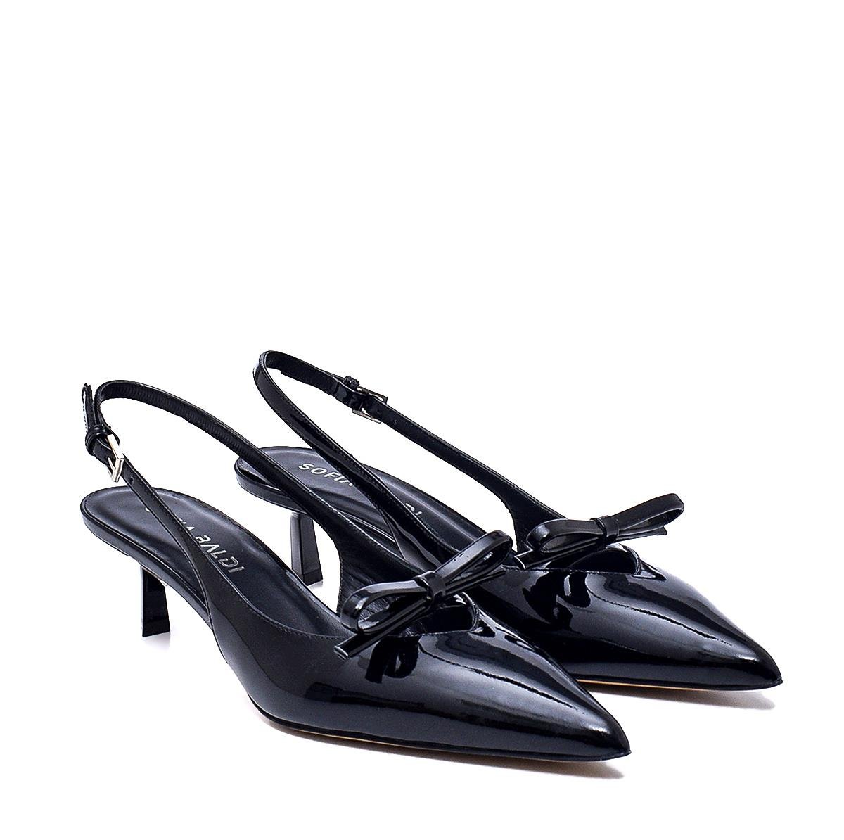 Fecal Siyah Rugan  Kadın Stiletto & Abiye