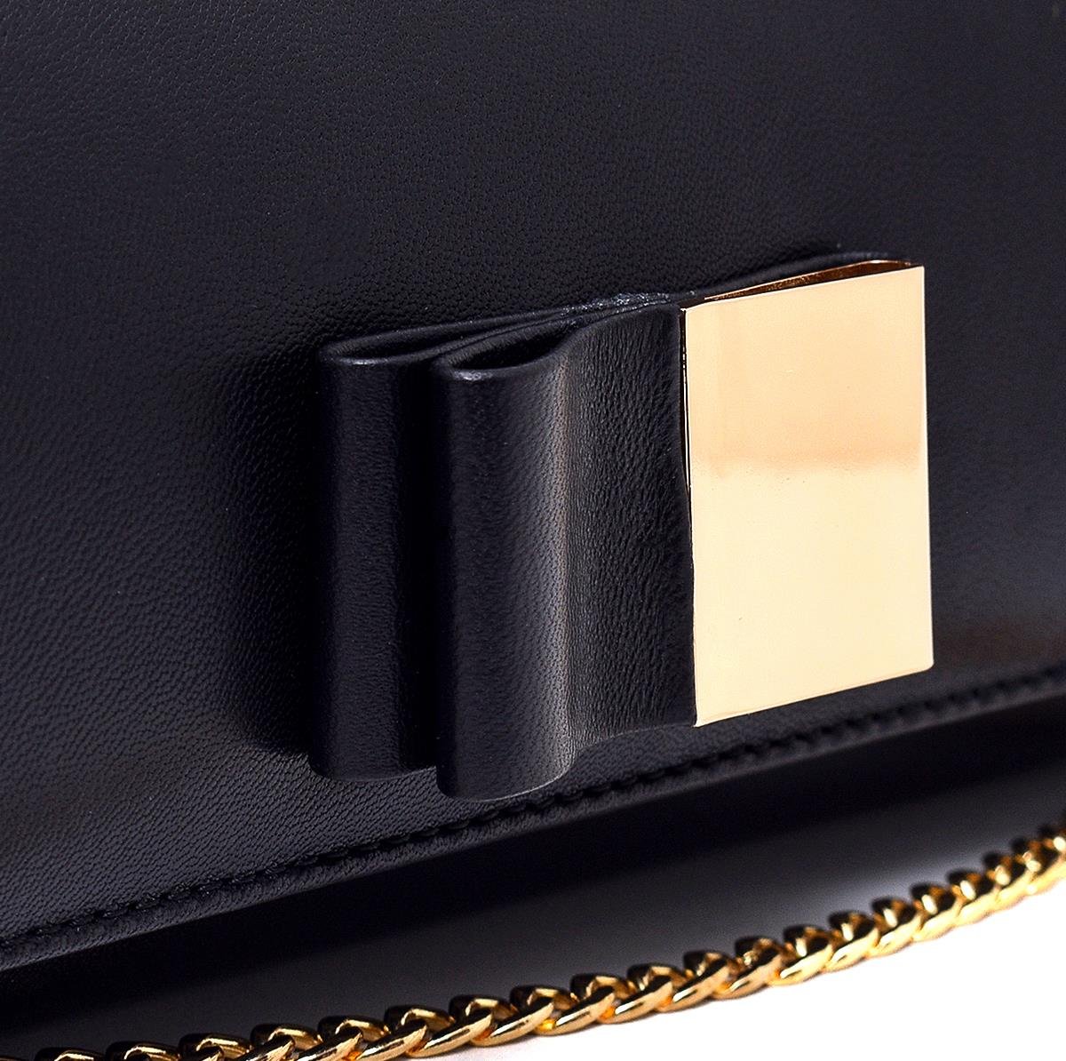 Feyow Siyah Deri  Kadın Çanta