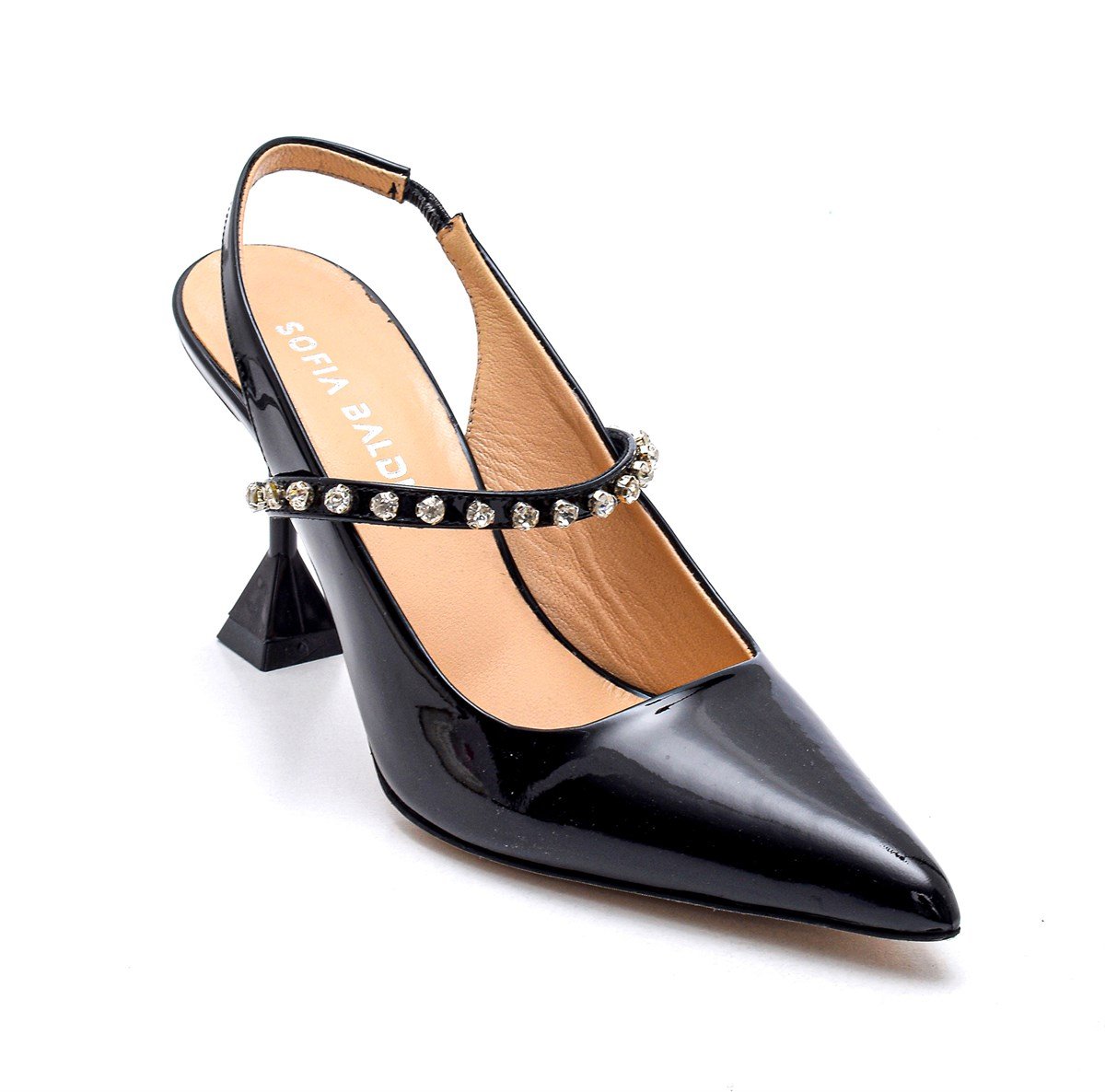 Fıg Siyah Rugan  Kadın Stiletto & Abiye