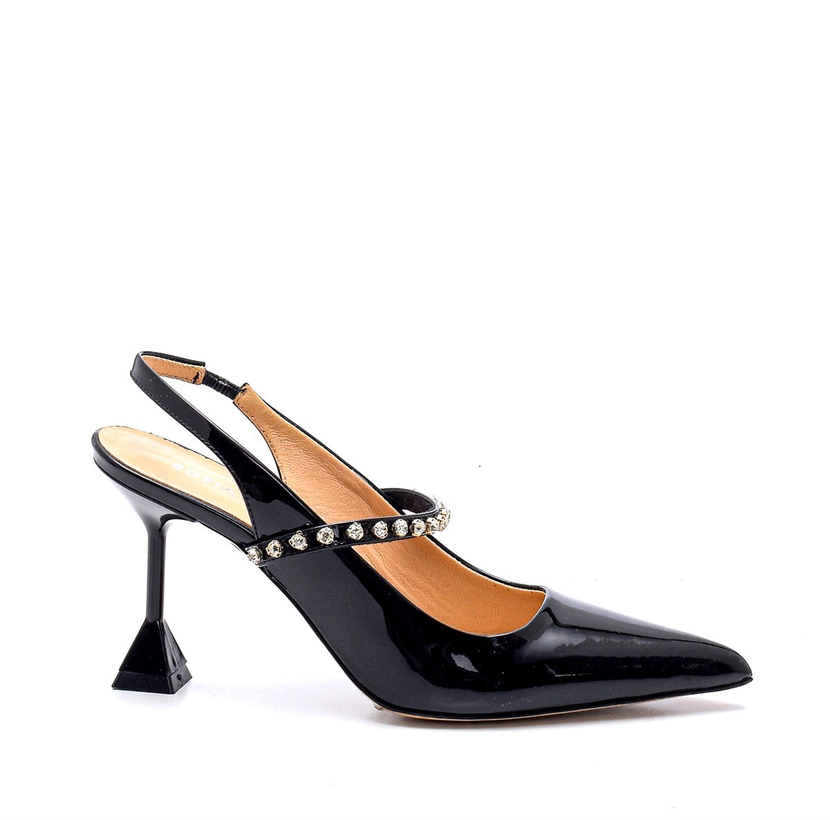Fıg Siyah Rugan  Kadın Stiletto & Abiye