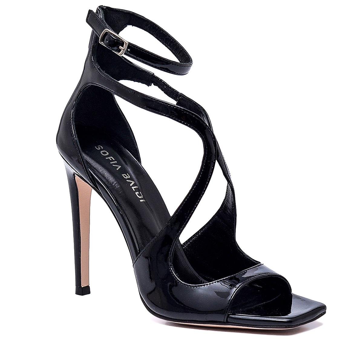 FOLD SİYAH RUGAN Kadın TOPUKLU SANDALETFOLD SİYAH RUGAN Kadın TOPUKLU SANDALET