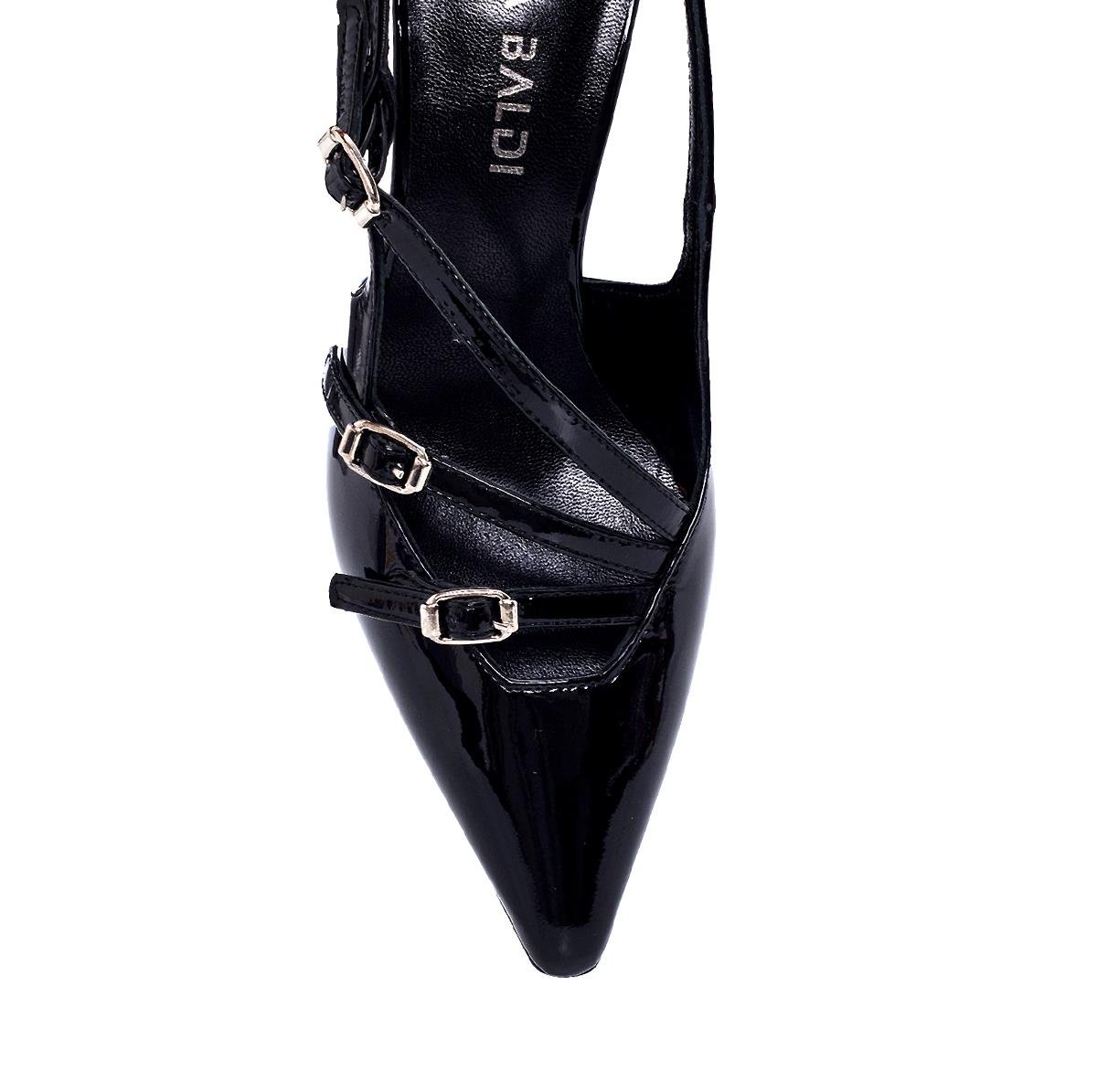 Ghens Siyah Rugan  Kadın Stiletto & Abiye