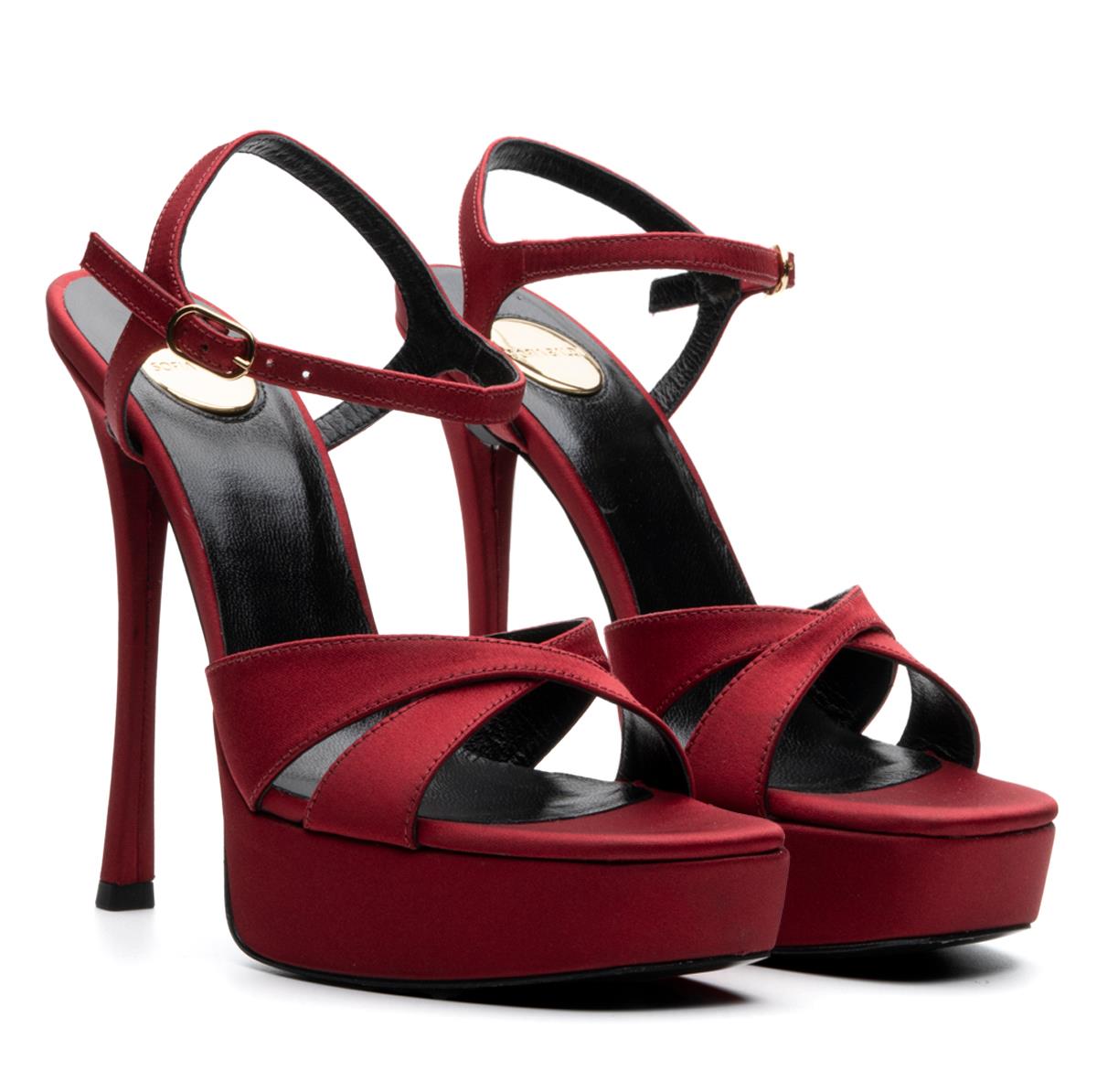 GLARE BORDO TEKSTİL Kadın TOPUKLU SANDALETGLARE BORDO TEKSTİL Kadın TOPUKLU SANDALET