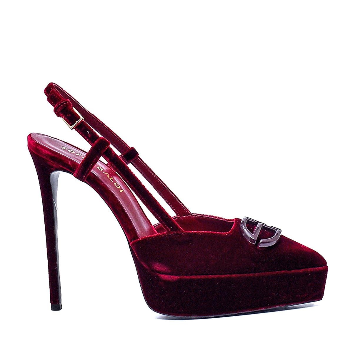 Hayfı Bordo Kadife  Kadın Platform