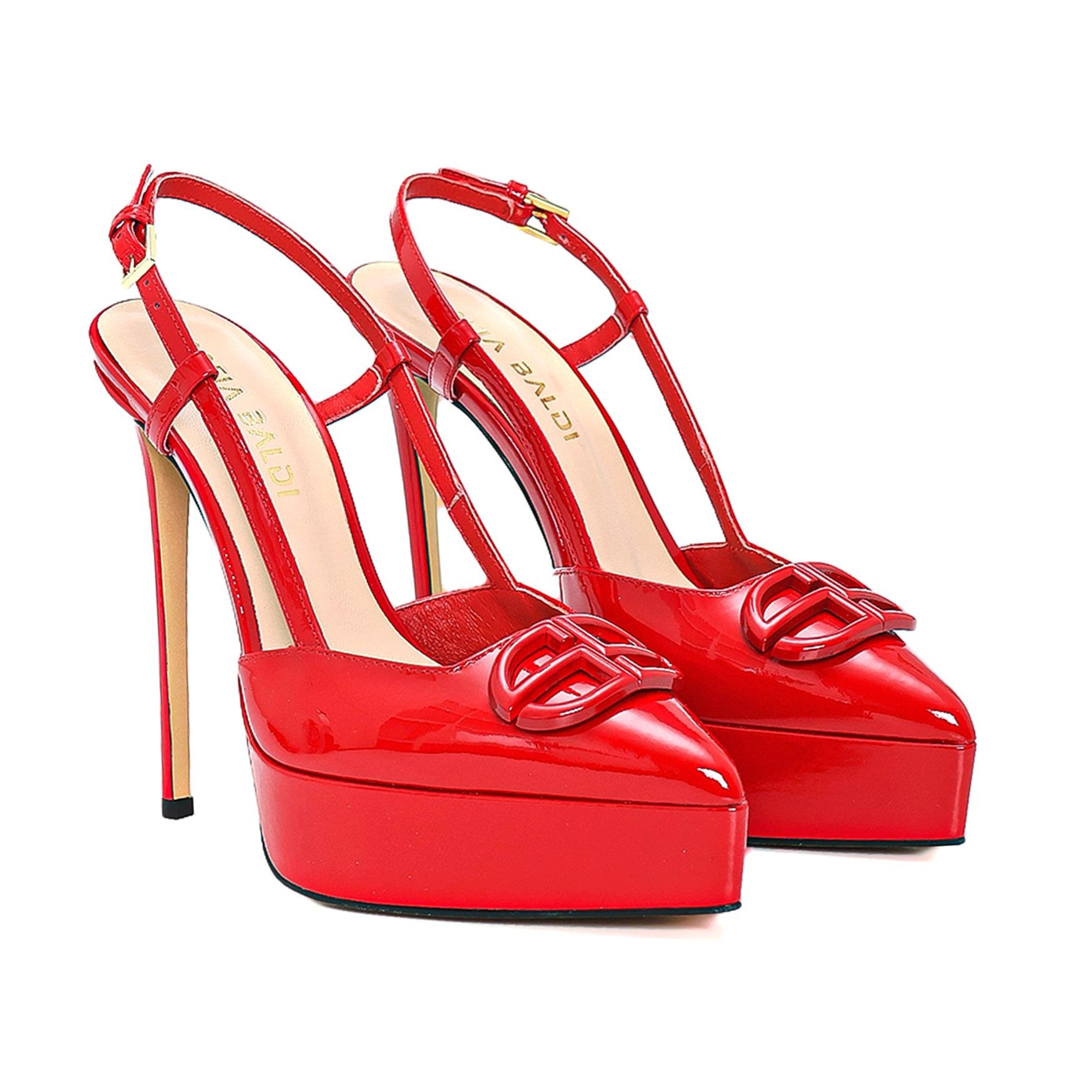 Hayfı Kırmızı Rugan  Kadın Stiletto & Abiye