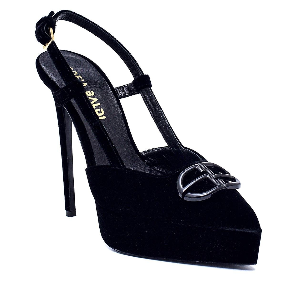 Hayfı Siyah Kadife  Kadın Platform