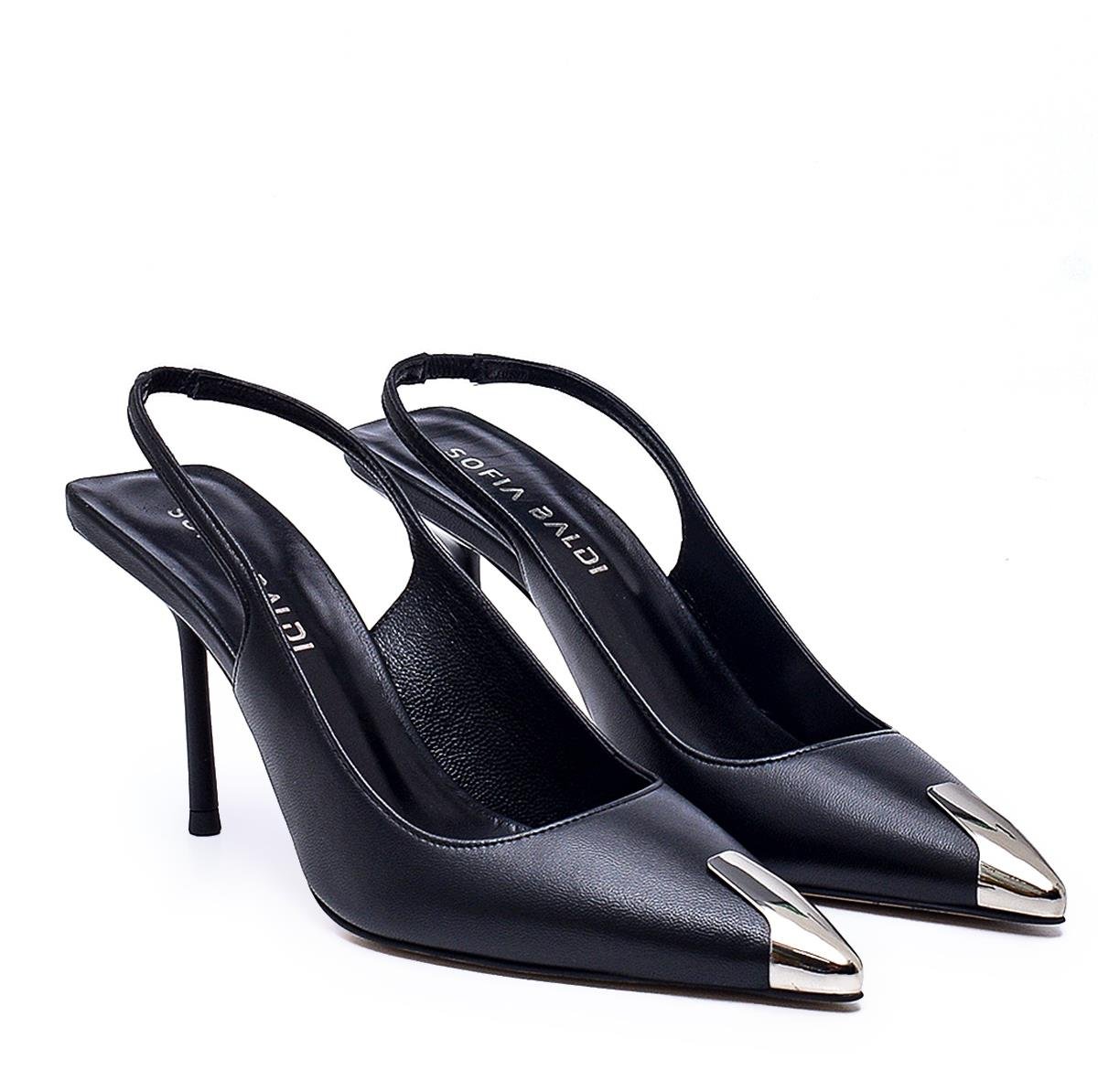 Honna Siyah Deri  Kadın Stiletto & Abiye