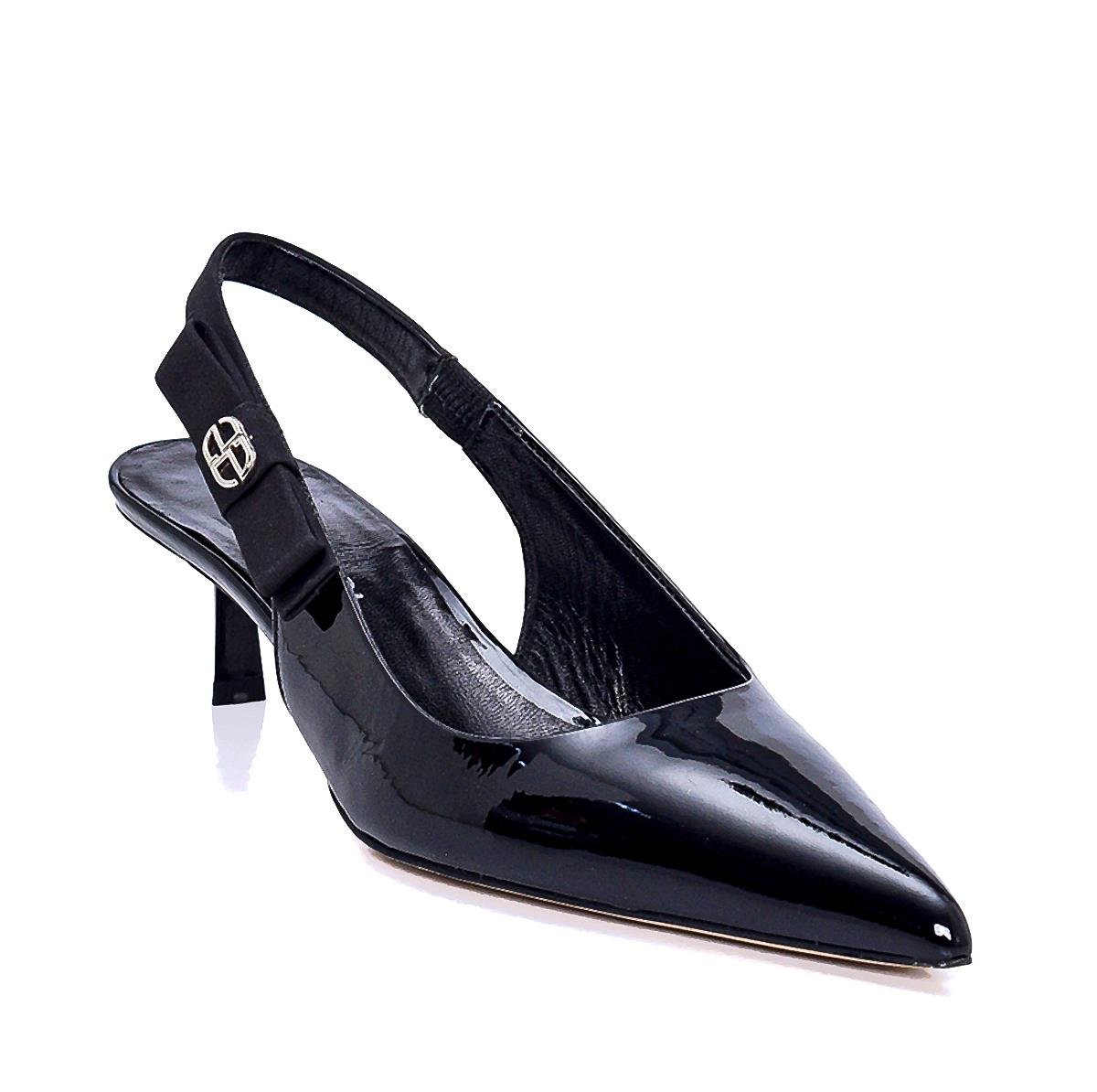 Javana Siyah Rugan  Kadın Stiletto & Abiye