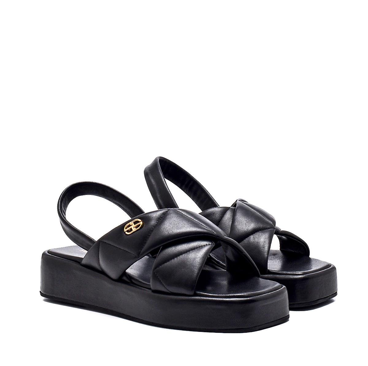 Karam Siyah   Kadın Düz Sandalet