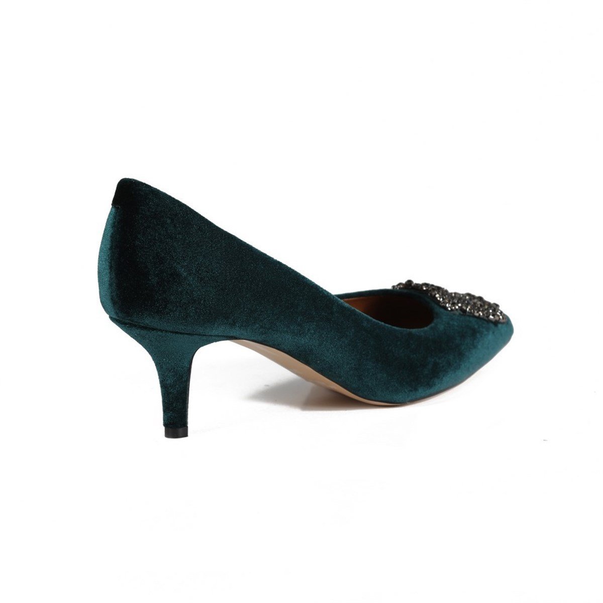 KAREN YEŞİL KADİFE TAŞLI KADIN Stiletto & Abiye