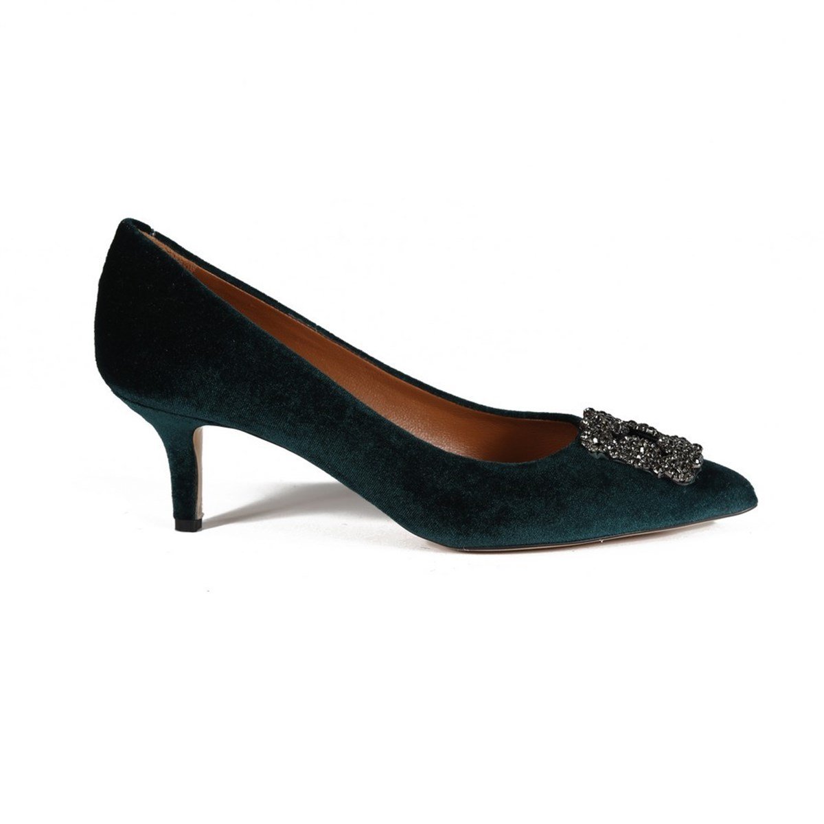 KAREN YEŞİL KADİFE TAŞLI KADIN Stiletto & Abiye