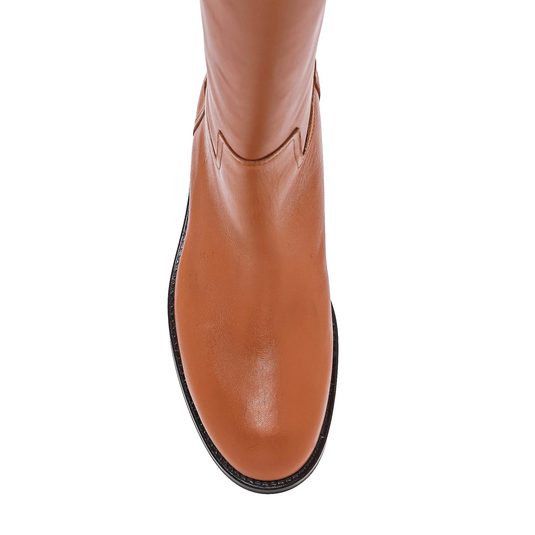 Kaul Taba Deri  Kadın Düz Çizme