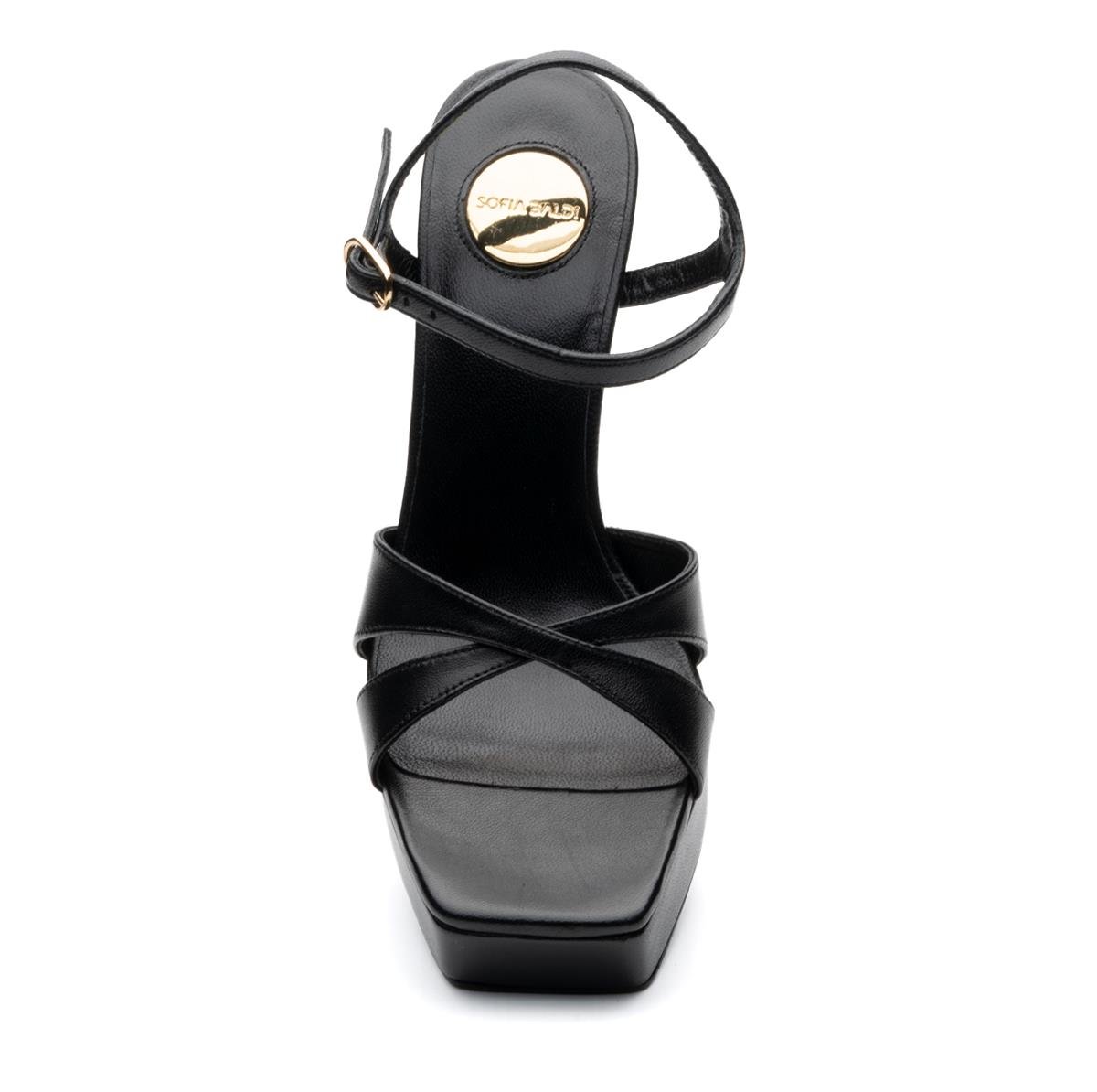 LEVAS SİYAH HAKİKİ DERİ Kadın TOPUKLU SANDALETLEVAS SİYAH HAKİKİ DERİ Kadın TOPUKLU SANDALET