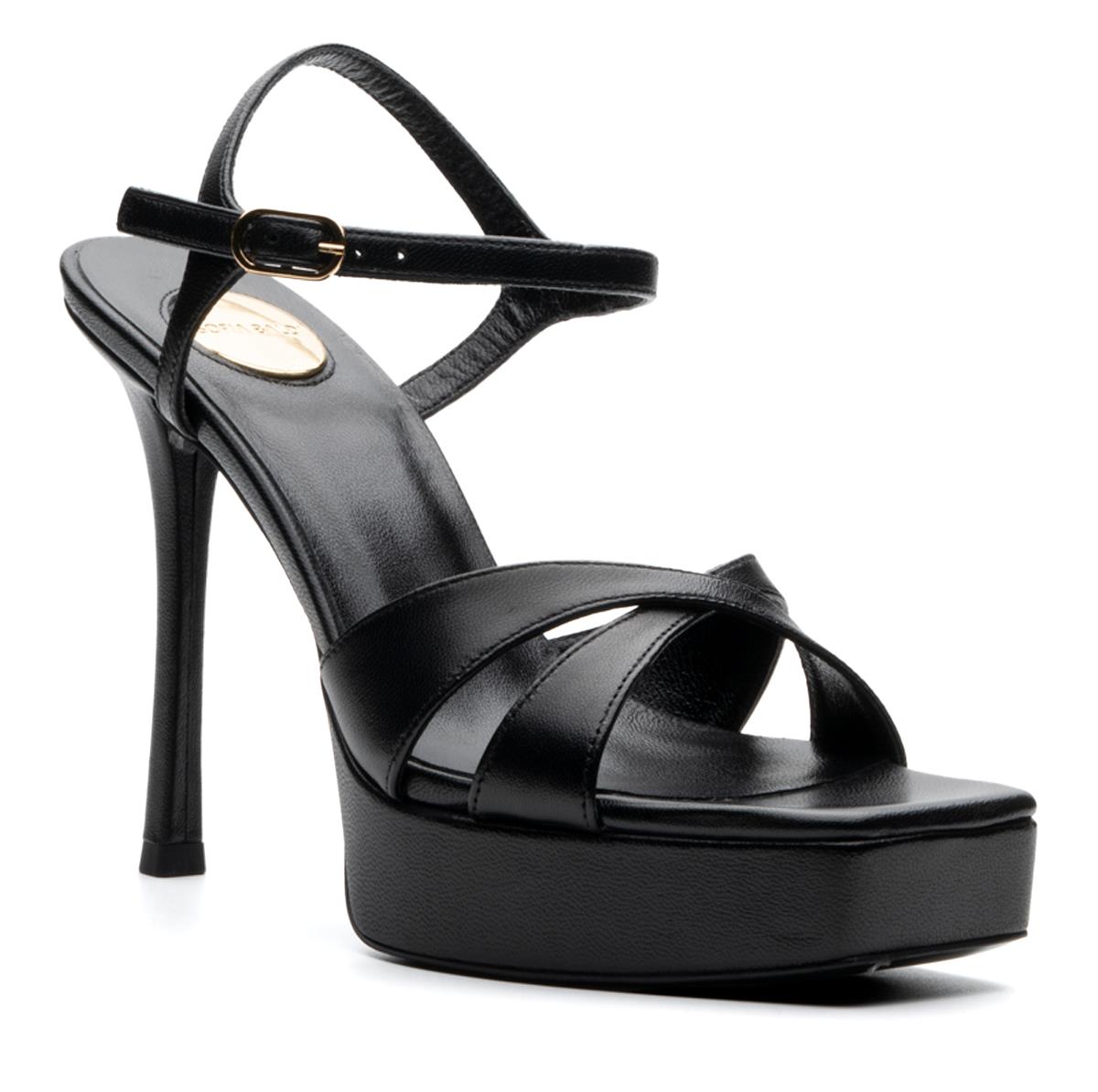 LEVAS SİYAH HAKİKİ DERİ Kadın TOPUKLU SANDALETLEVAS SİYAH HAKİKİ DERİ Kadın TOPUKLU SANDALET