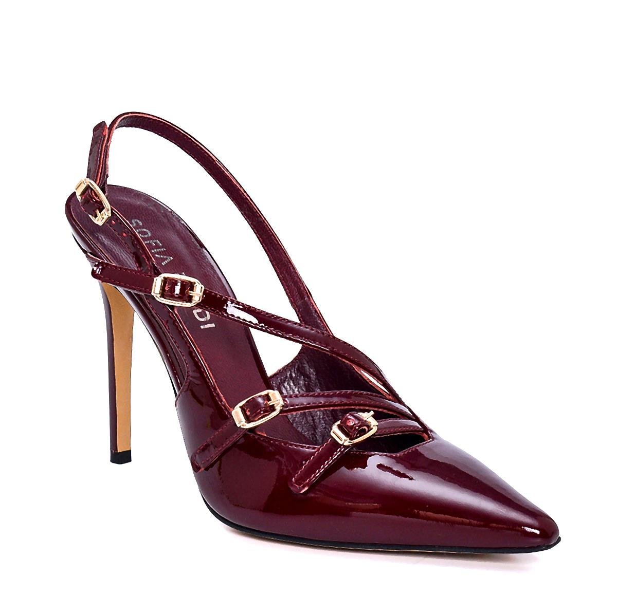 Lıch Bordo Rugan  Kadın Stiletto & Abiye