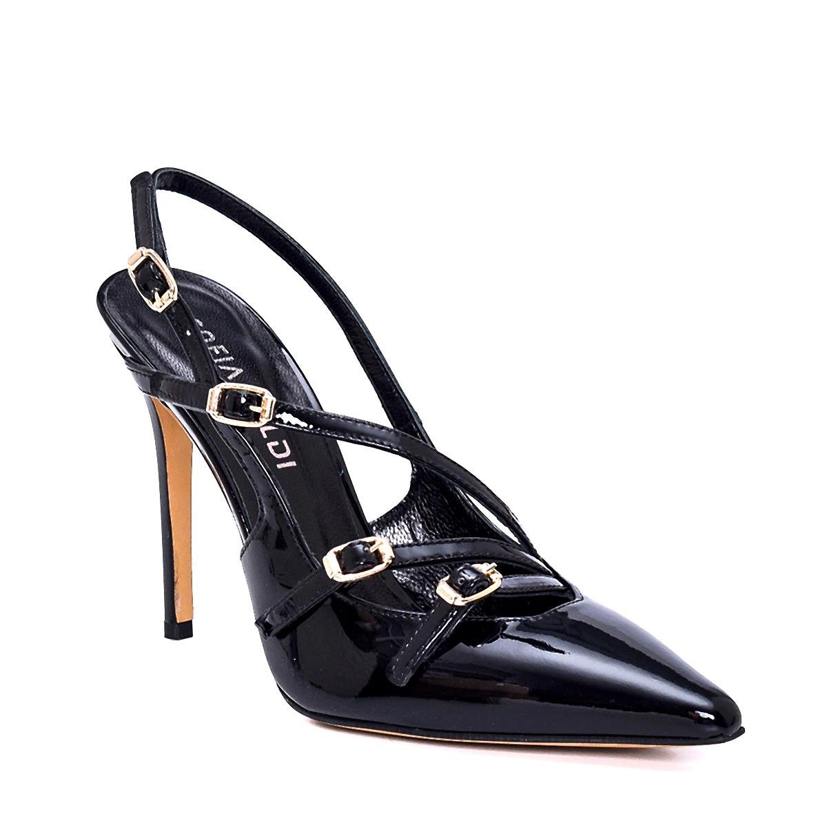 Lıch Siyah Rugan  Kadın Stiletto & Abiye