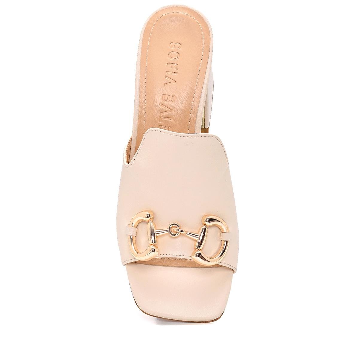 Martına Beyaz   Kadın Topuklu Terlik