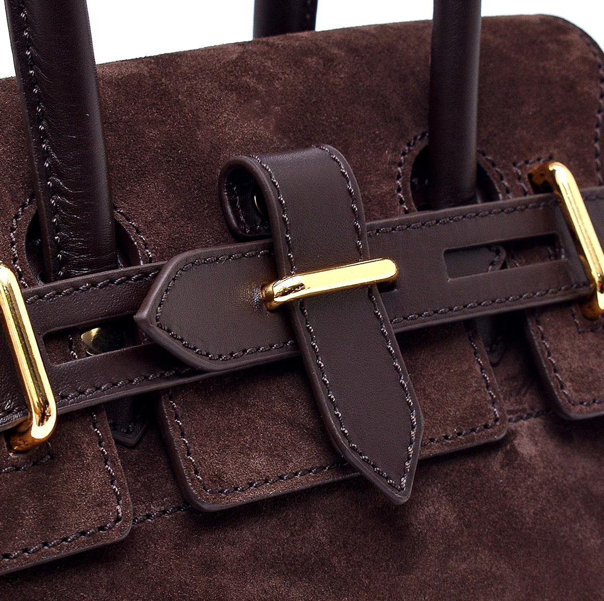 Merf Kahve Süet Bantlı Kadın Çanta