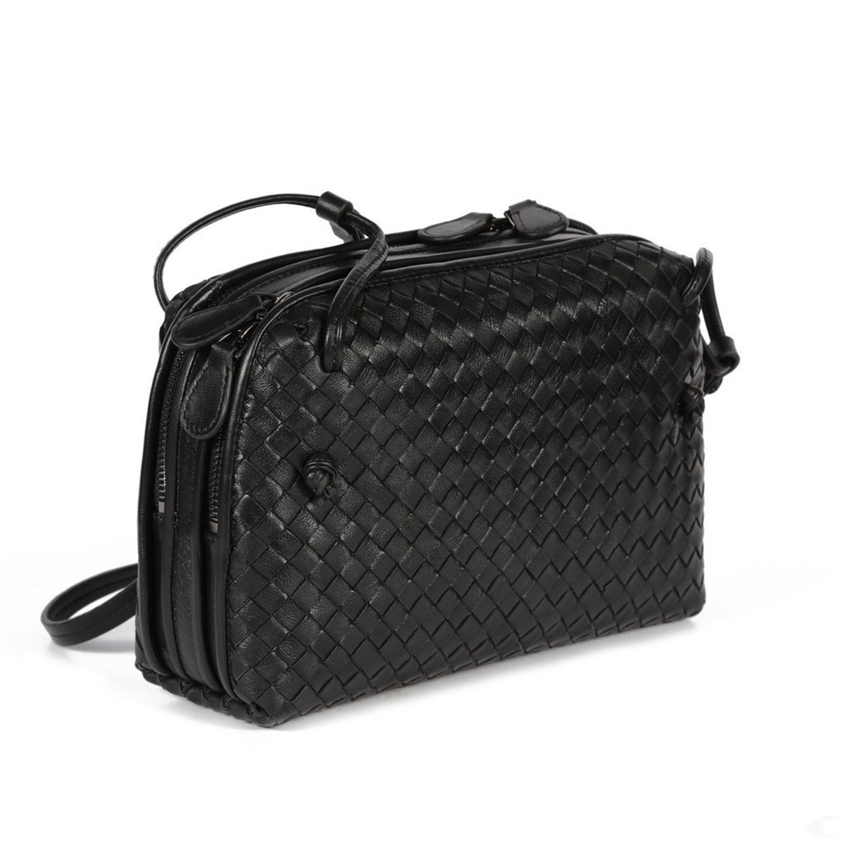 MİHİ SİYAH DERİ  KADIN ÇANTA