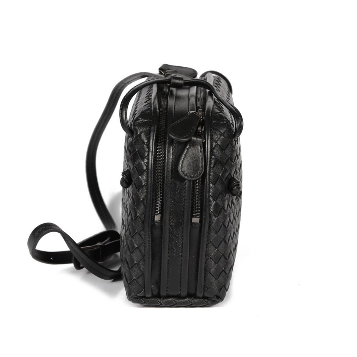 MİHİ SİYAH DERİ  KADIN ÇANTA