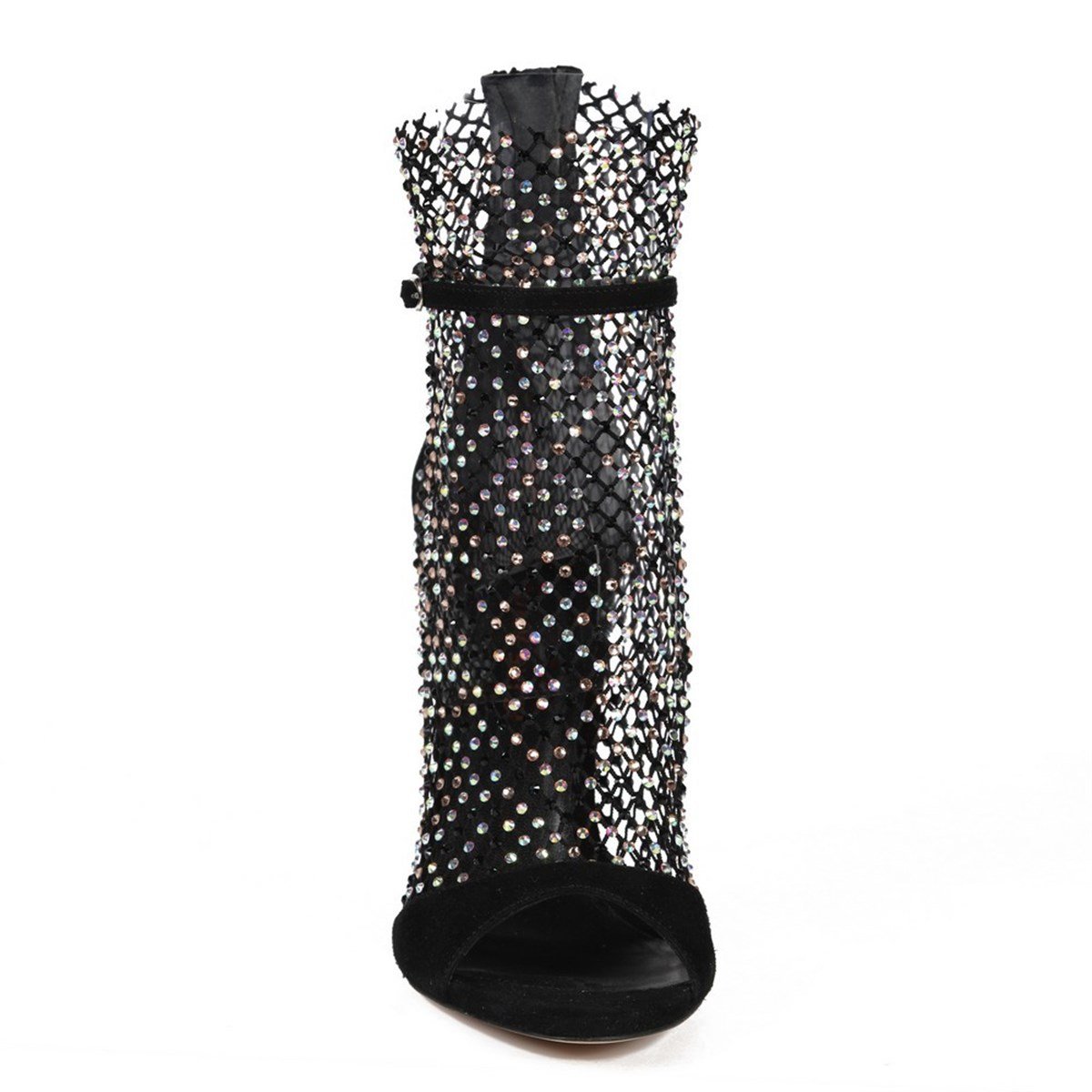 NORIS SİYAH SÜET TAŞLI KADIN TOPUKLUSANDALET