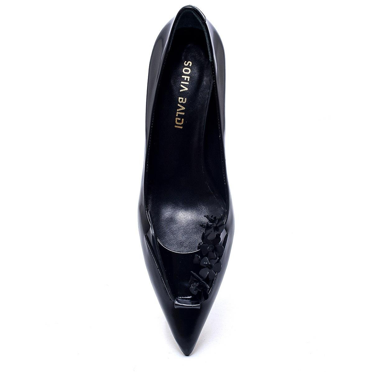 Palme Siyah Açma Deri  Kadın Stiletto & Abiye