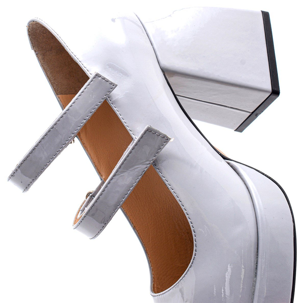 Penelope Gri Rugan  Kadın Kalın Topuk