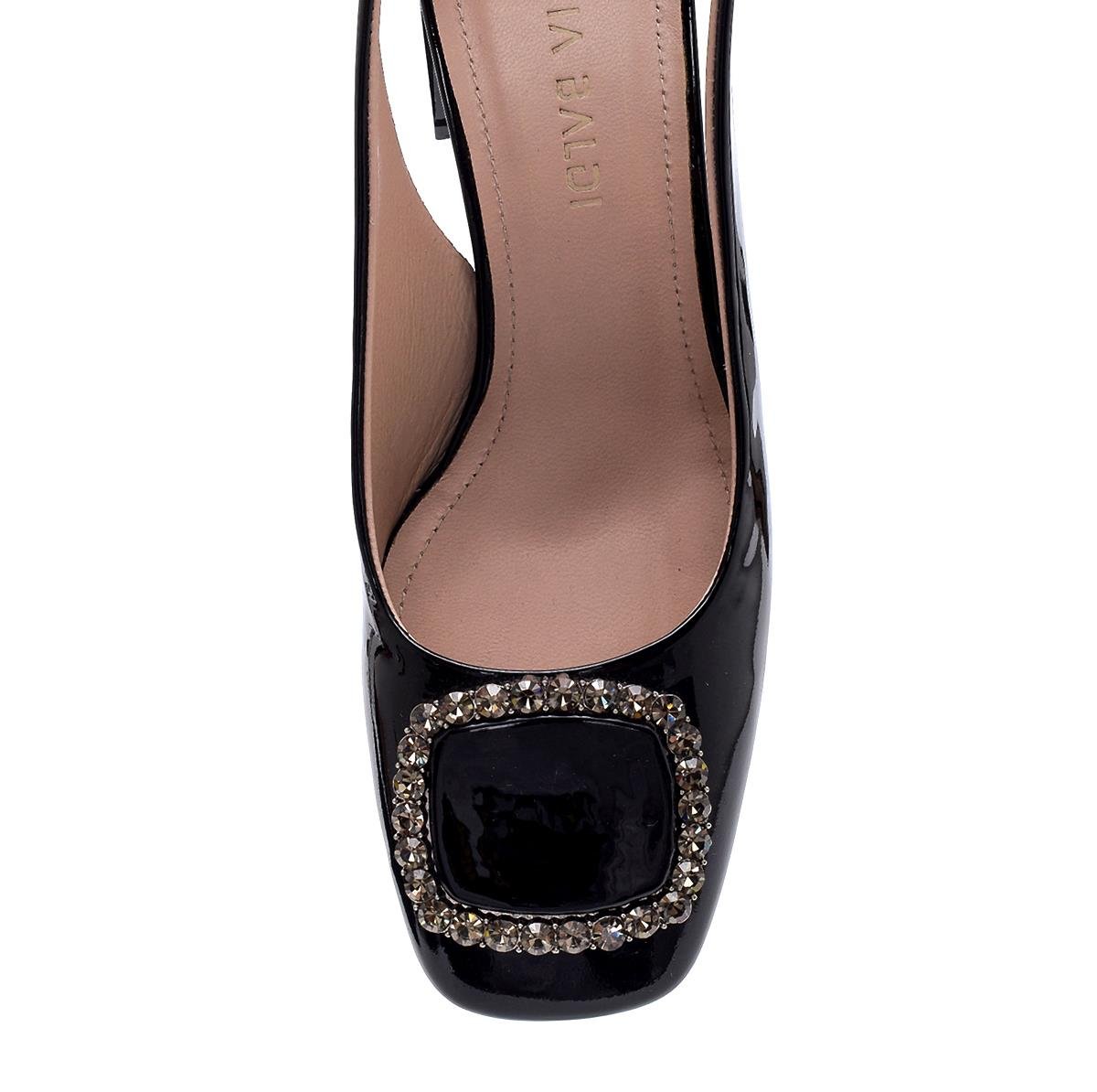 Petra Siyah Rugan  Kadın Kalın Topuk