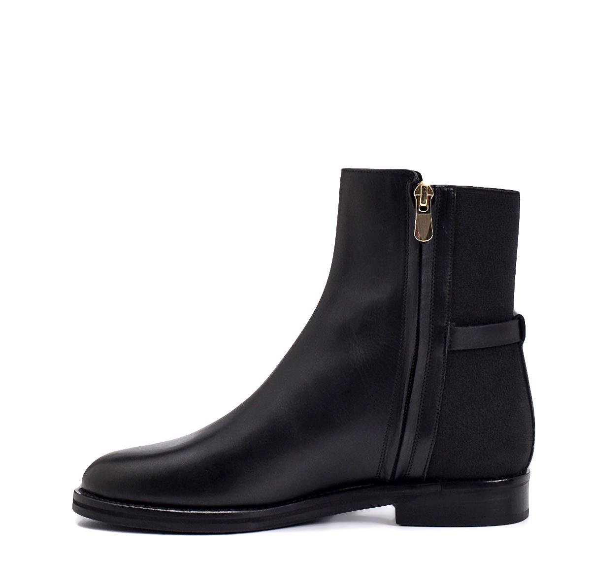 Regna Siyah Deri  Kadın Düz Bot