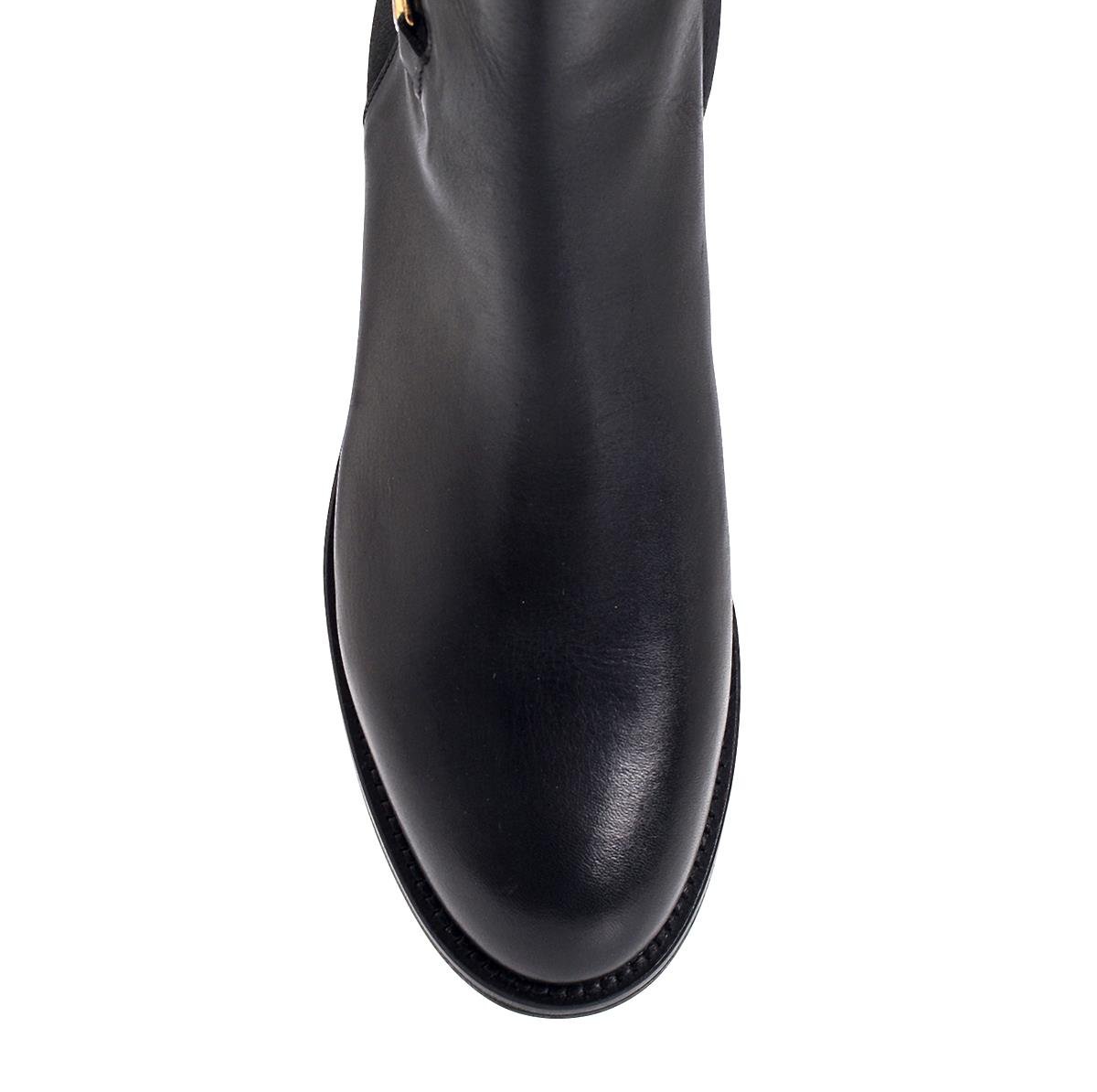 Regna Siyah Deri  Kadın Düz Bot