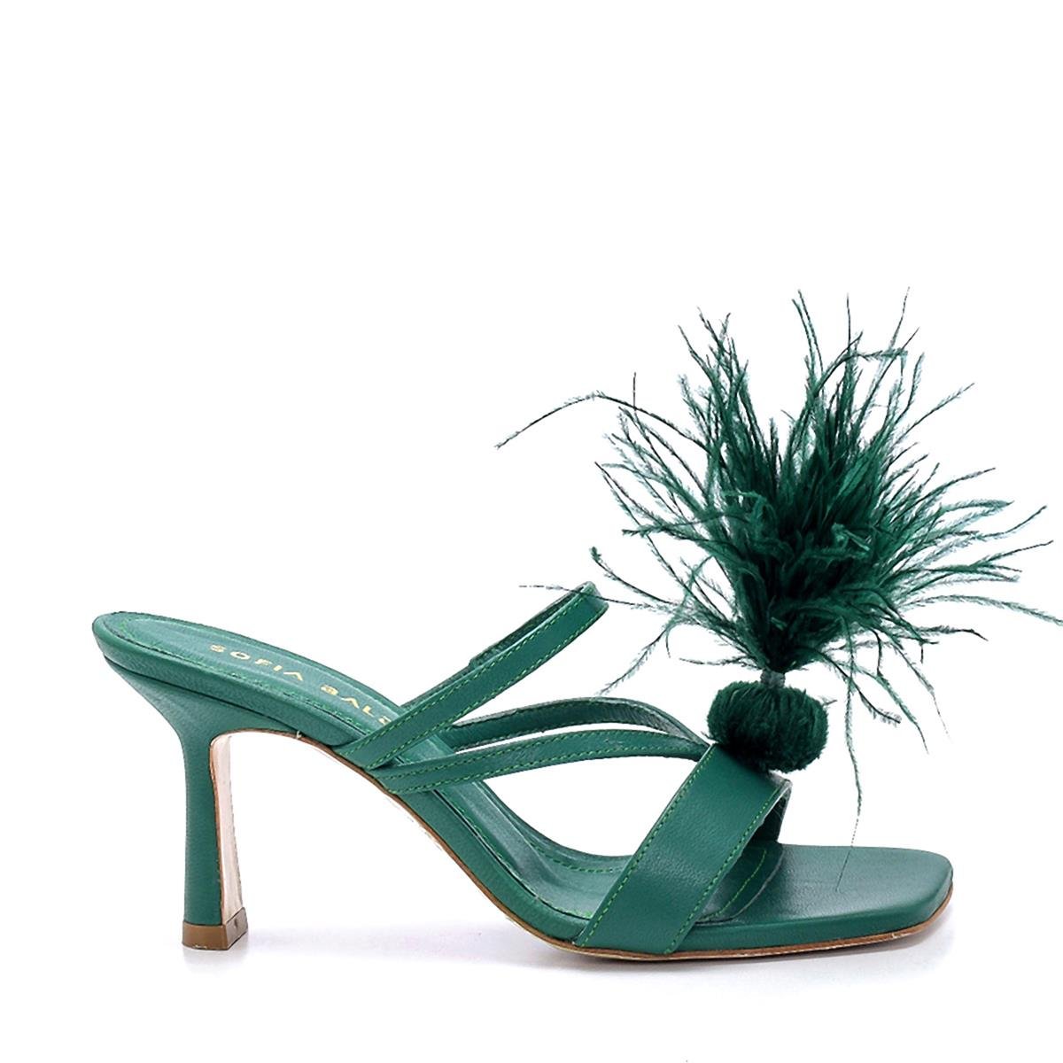 Rıley Yeşil Deri  Kadın Stiletto & Abiye