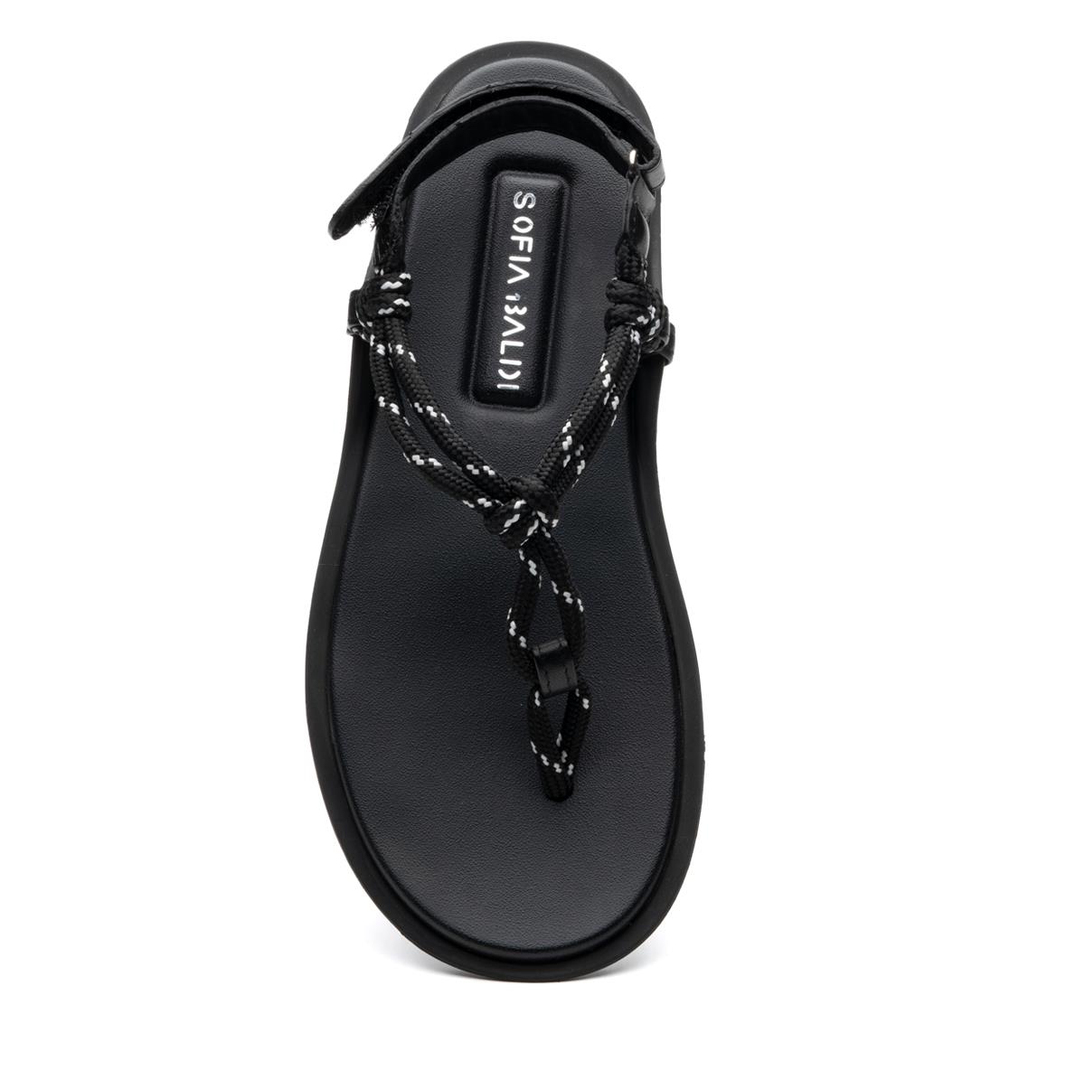 ROPE SİYAH TEKSTİL Kadın DÜZ SANDALETROPE SİYAH TEKSTİL Kadın DÜZ SANDALET