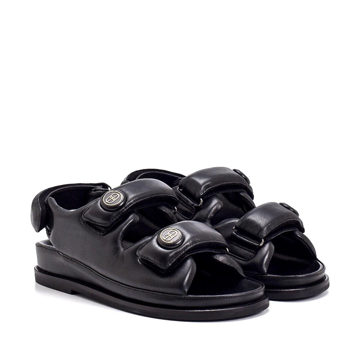 Sanda Siyah   Kadın Düz Sandalet