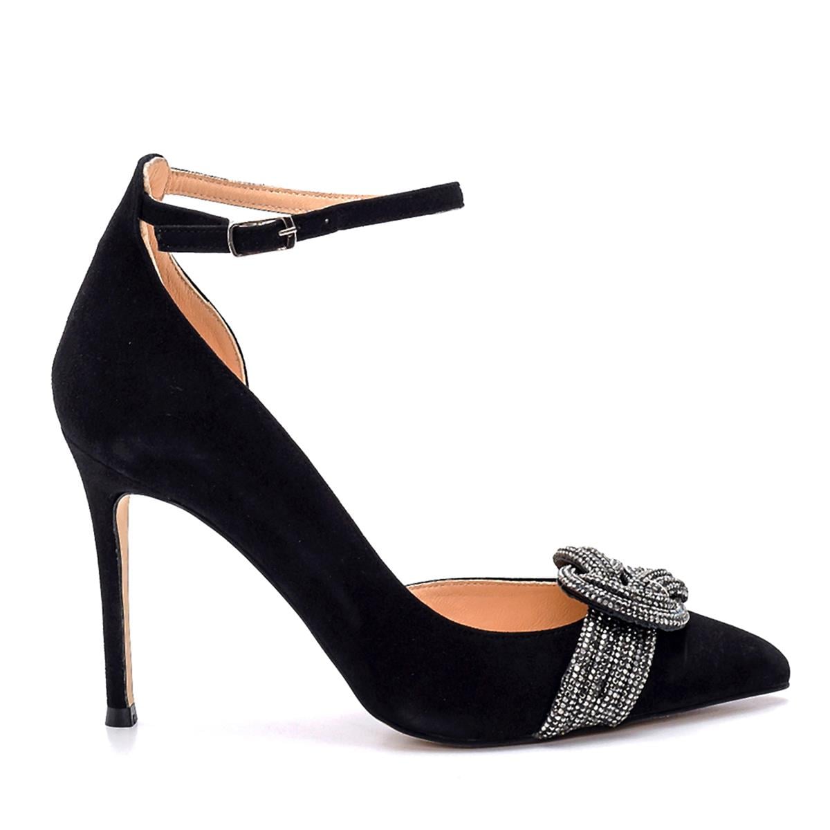 Sıera Siyah Süet  Kadın Stiletto & Abiye