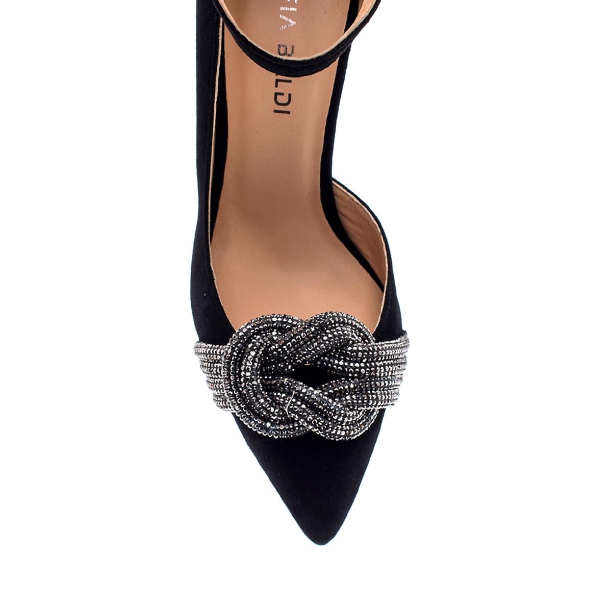 Sıera Siyah Süet  Kadın Stiletto & Abiye