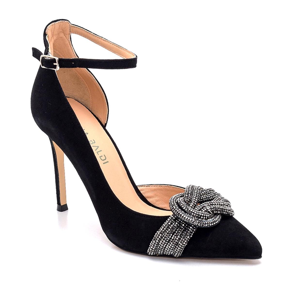 Sıera Siyah Süet  Kadın Stiletto & Abiye